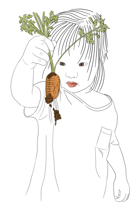 Reddit gets drawn - child looking at carrot