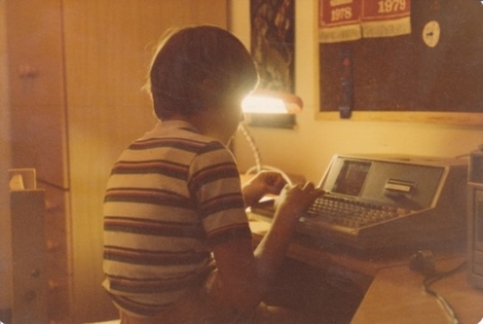 ten year old David programming HP-85